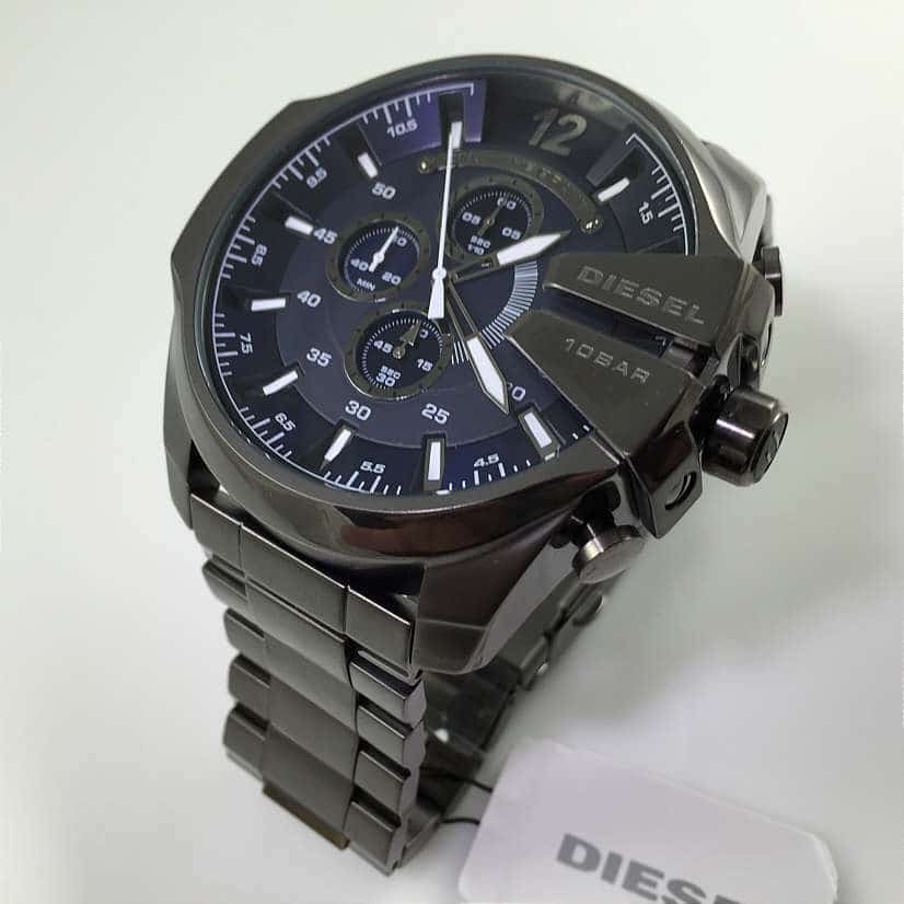 Reloj Diesel Mega Chief DZ4355 Para Hombre Cronómetro Fecha Acero