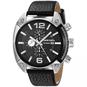 Diesel DZ4341 Overflow reloj de cuero negro para hombre