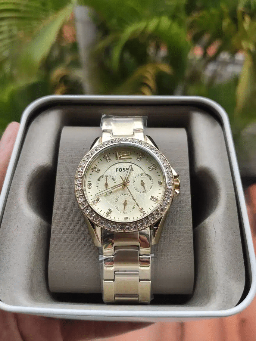 Reloj para mujer marca Fossil, acero inoxidable, de lujo, con