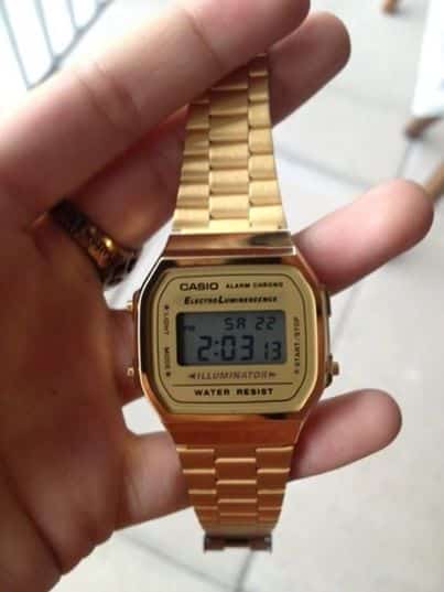 Casio A168WG-9 Vintage Gold Clasico reloj de metal casual dorado unisex -  TIME El Salvador