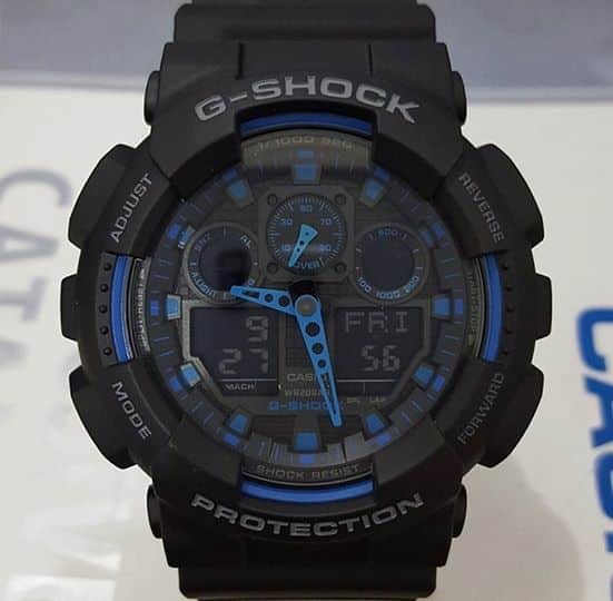 Reloj Hombre CASIO G-SHOCK GA-100-1A2DR Sport Digital Negro Correa Cau –  relojesvitacura