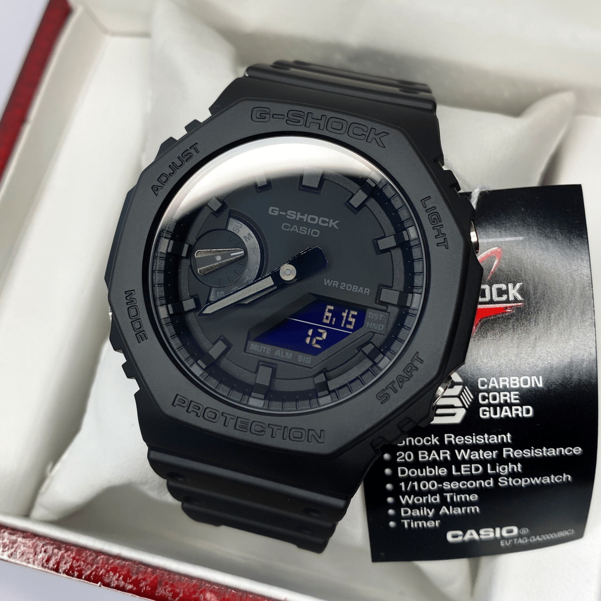 G-SHOCK GA2100 1A1 Carbon Octagonal Black oak reloj deportivo negro para - TIME El Salvador