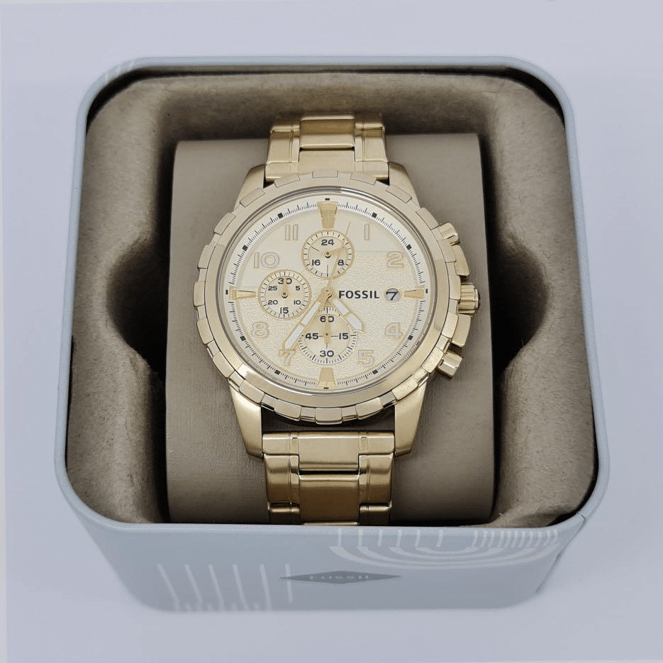 Fossil Dean Chronograph Gold FS4867 reloj dorado de acero
