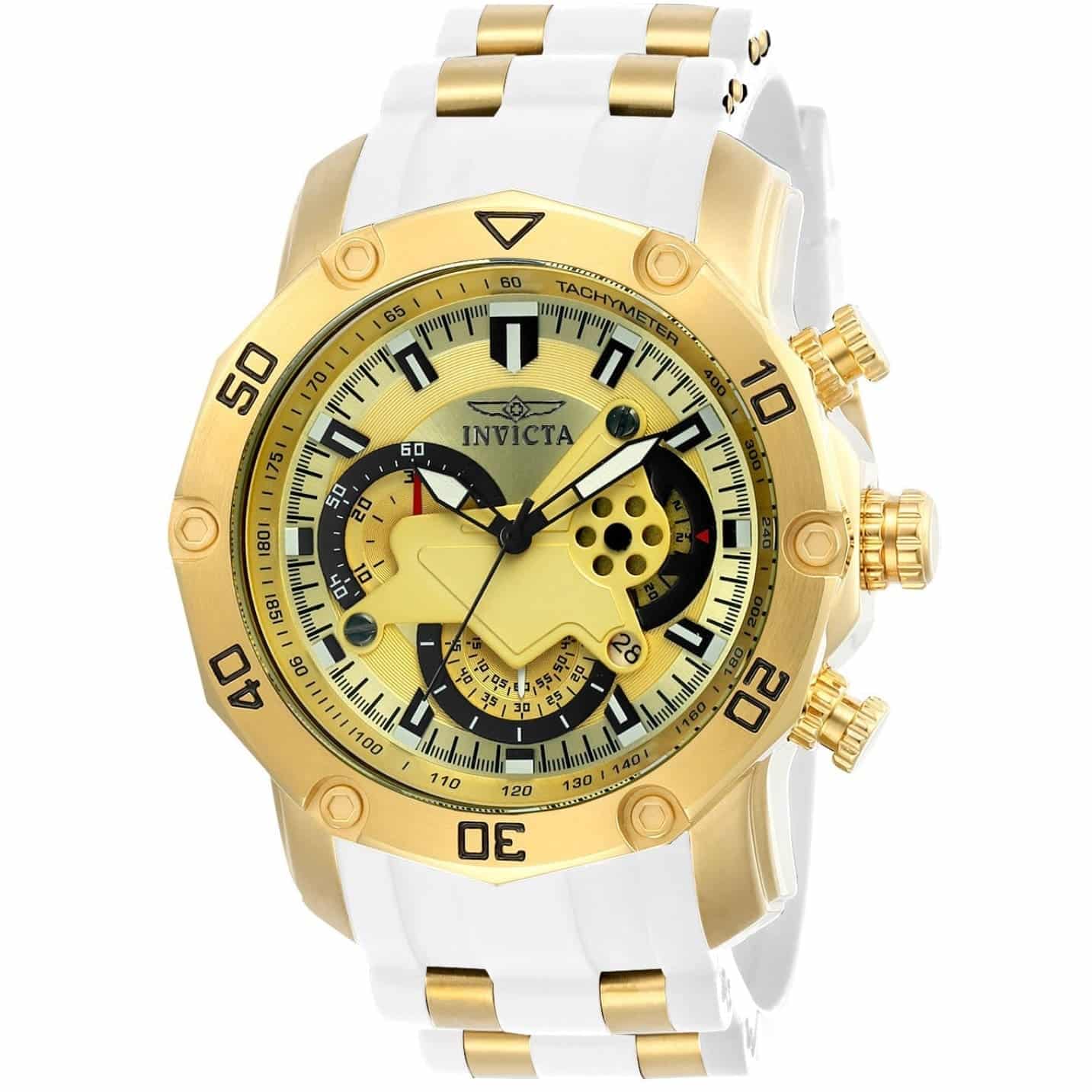 Invicta Diver White Gold 23424 reloj blanco dial dorado para hombre - TIME El Salvador
