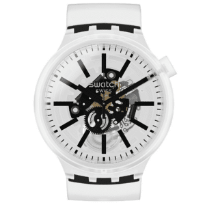 Swatch Black-In-Jelly Quartz White Skeleton Dial SO27E101