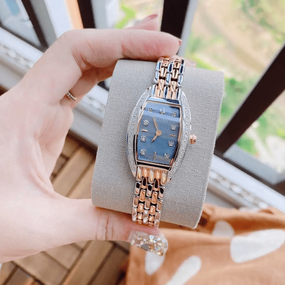 Bulova Tonneau Diamond Rose Gold reloj brazalette de acero inoxidable para mujer - TIME Salvador