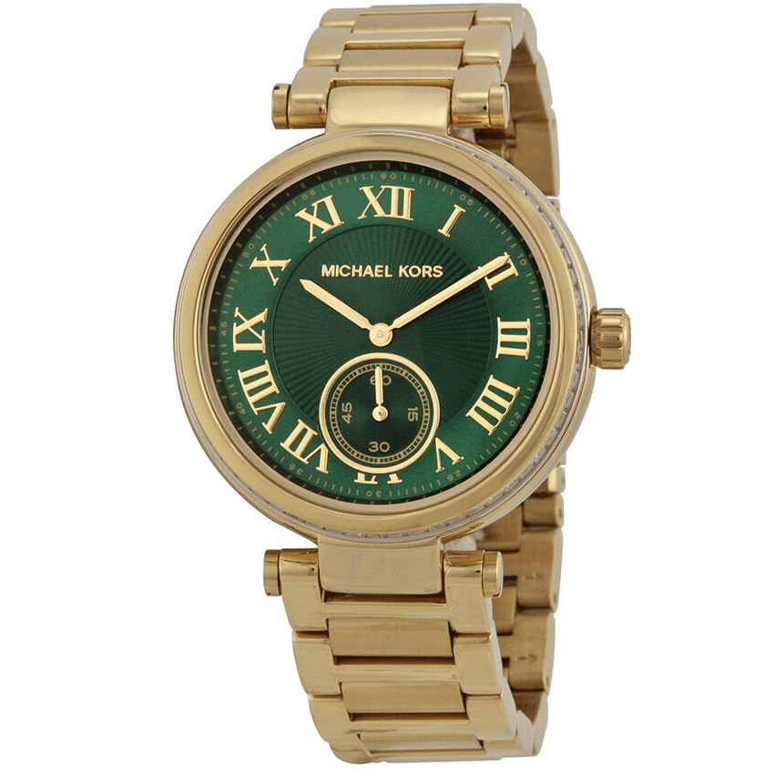 Claraboya Cuaderno campana Michael Kors Skylar Wrist Green Dial MK6065 reloj dorado dial verde para  mujer - TIME El Salvador