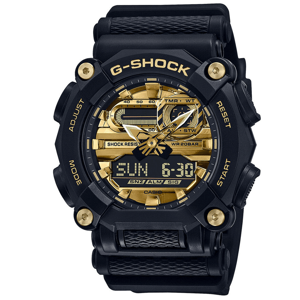 Casio G-Shock Black and Gold GA-900AG-1A reloj deportivo negro con