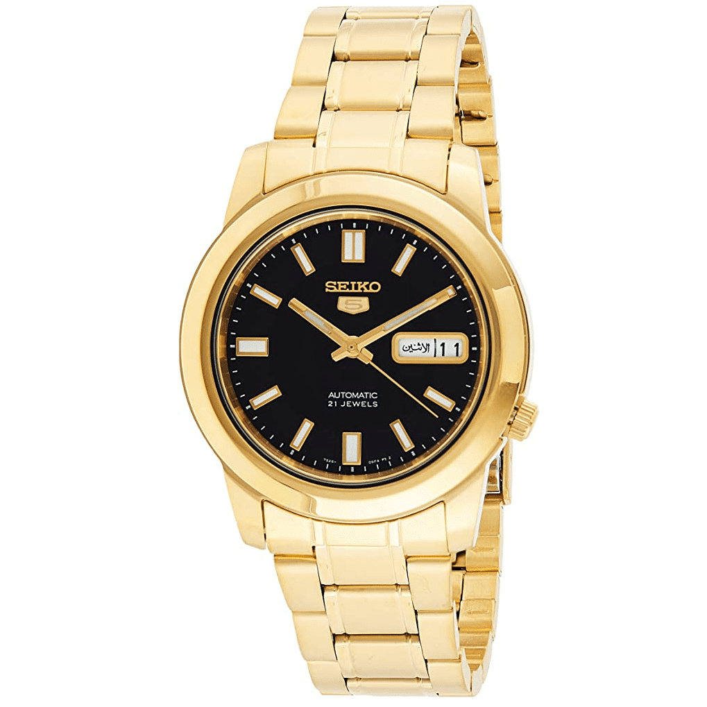 Seiko 5 Classic Black Dial Gold SNKK22 automatico reloj dorado para  caballero - TIME El Salvador