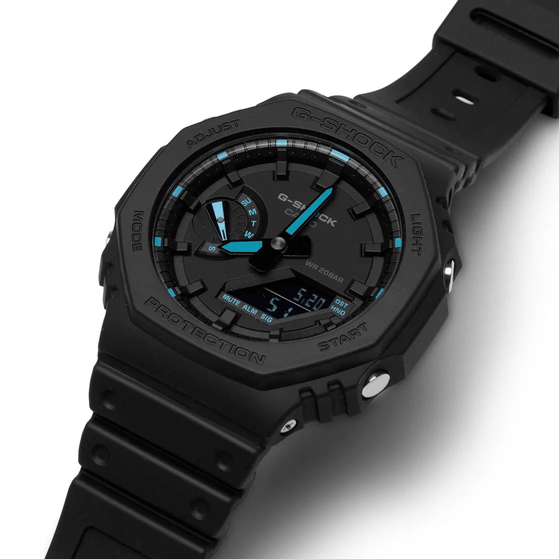 Reloj Casio G-Shock Blanco y Azul para hombre - GA 100B 7ADR