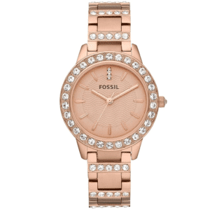 Fossil Jesse Crystal Rose Gold Dial Ladies ES3020 reloj de cuarzo acero inoxidable rose gold formal para mujer
