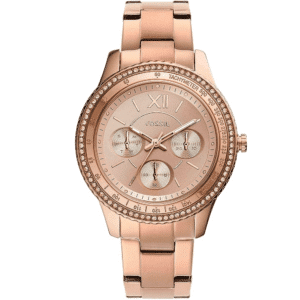 Fossil Stella Chronograph Quartz Crystal Rose Gold ES5106 reloj formal rose gold aceso inoxidable para mujer
