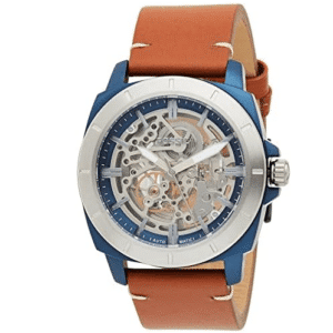 Fossil Privateer Sport Mechanical BQ2427 reloj automatico brazalete de cuero y dial skeleton para hombre
